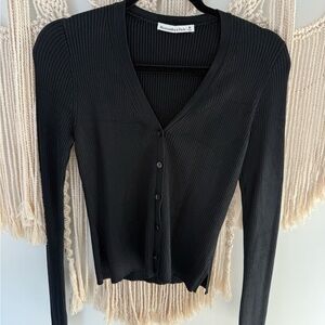 Abercrombie & Fitch Black Ribbed Cardigan